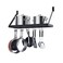 Miyili Pot Rack Square Grid Wall Mounted Kitchen Pot And Pan Organizer Shelf With 10 Hooks, 24 by 10-inch (Black), KR301B1
