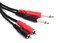 Hosa CPR-202 Dual 1/4" TS to Dual RCA Stereo Interconnect Cable, 2 Meters, 6.6 Feet, Black