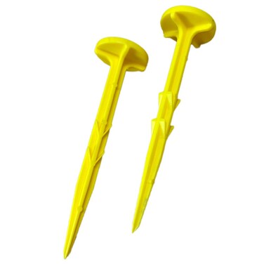 Low Profile Survey Stakes - High-Visibility - Survey Markers Boundary Markers Hi-Vis Garden Stakes (10-Pack (Yellow)