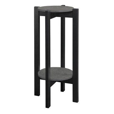 Convenience Concepts Newport Deluxe Plant Stand,wood Faux Cement / Black