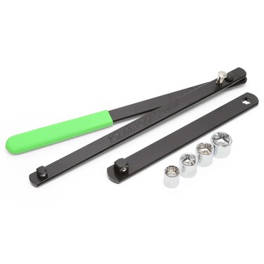 OEMTOOLS 24687 Serpentine Belt Tool Set, Includes 3/8 Drive Handle, 1/2 &amp; 3/8 Square Drive Adapters, &amp; 4 Shallow Sockets (13, 15, 16, &amp; 18 mm), Release Spring Pressure &amp; Remove Tensioner Pulley