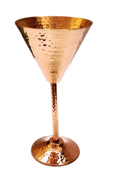 Wine Glass Goblet Unique Wine Chalice Premium Quality Handmade Copper Wine Goblet Cup Glass Perfect Wine Gift Great for Moscow Mules 100% Pure Copper with Brass Base