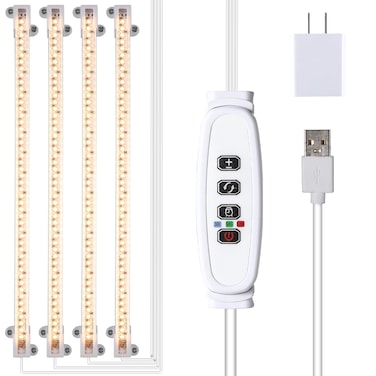 RWNTAO LED Plant Growing lamp, 3000K Full Spectrum Grow Light Strips for Indoor Plants with 3/9/12H Timer &amp; 10 Dimmable Levels, Led Growth Light for Green House Hydroponics Succulent