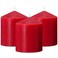 3x4 Inch Red Pillar Candles, 3 Packs Unscented Smokeless Dripless Cylinder Candles for Christmas, Wedding, Party, Home and Dinner Table, 45 Hours Burn