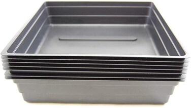 Plant Germination Drip Trays - Half Flat 10x10 1010 Plastic Greenhouse Growing Flats with No Drain Holes - for Seedlings, Microgreens, Wheatgrass, More (10 Pack)