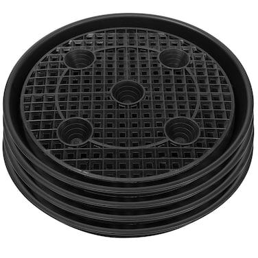 Plastic Plant Saucer Stand,4-Pack 14 inch, Elevated Plant Saucer Self-Watering Fabric Pot Base, Use Nonwoven Grow Bags, Plant Saucers Flower Pot Tray for Indoor-Outdoo and Grow Tents Greenhouses