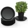 MegaSprout 6 Plant Saucer Trays 9 Inch   Sturdy Plastic Plant Trays for Pots &amp; Planters   Protect &amp; Enhance Surfaces with Black Round Flower Pot Saucers   Large Plant Saucers for Indoors
