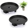 Skelang Plant Pot Saucer 8.5 Inches, Plant Stand with Water Catcher, Flower Pot Drip Tray, Load Capacity 44 Lbs, Pack of 2 (Black)