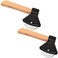 Dadamong 2Pcs Pizza Cutter Wheel, Axe Shaped Stainless Steel Pizza Knife With Bamboo Handles and Sharp Rotating Blades, Pizza Slicer Rolling Cutter for Pies, Cookies, Bread, Cakes (Black)
