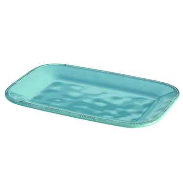 Rachael Ray Cucina Dinnerware Stoneware Rectangular Platter, Agave Blue -, 8" x 12