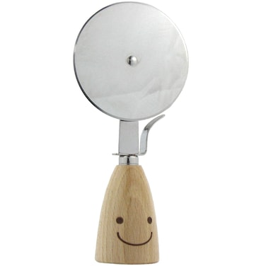 Nagao WY-35 Waiwai Kitchen Pizza Cutter, 5.7 inches (14.5 cm), Stainless Steel, Wood, Made