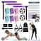 Pilates Bar Kit with Resistance Bands, Multifunctinal Exercise Bar with Ab Roller for Pilates/Abs/Weight Loss, Portable Home Gym Pilates bar kit for Full Body Training Women - Violet