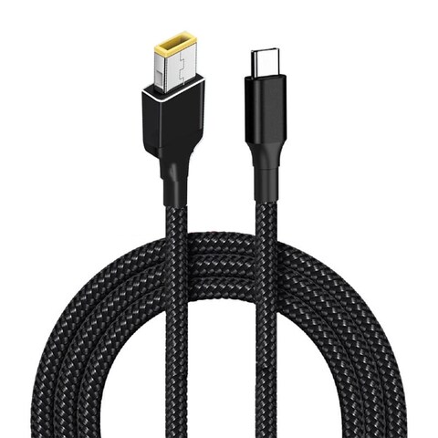 Tpenod USB C to Slim Tip Laptop Charging Cable, USB Type C Male Input to Square Converter 6.5 ft. 100W PD for Thinkpad E440 E450 T450s T460s T470 E550 E560 T430 T440 T440S X250 L460,for Lenovo Yoga