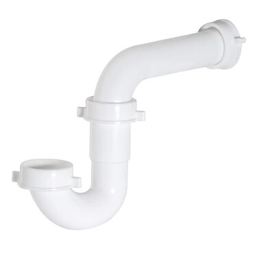 EZ-FLO 1-1/2 Inch P-Trap with Adapter for Tubular Drain Applications, White Polypropylene, 35376