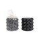 Creative Co-Op Unscented Hobnail Pillar, Black Candles, 4" Round x 4" H