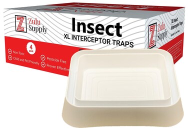 Zulu Supply Bed Bug Interceptors, Traps, 4 Pack, White, Bedbug Monitor, Insect Detector for Bed Legs or Furniture (XL White 4-Pack)
