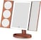 MIRRORVANA&Acirc;&reg; X-Large Vanity Makeup Mirror with LED Lights   360&Acirc;&deg; Rotatable Extravagant Trifold Cosmetic Mirror with 10X, 5X, 3X Magnification for Women, Teens and Girls (Rose Gold)