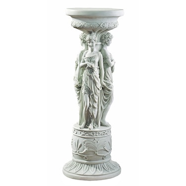 Design Toscano KY992 Chatsworth Manor Neoclassical Pedestal Column Plant Stand, 28 Inch, Antique Stone