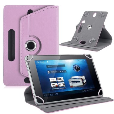 AIJAKO Universal Case for 9.6-10.1 Inch Tablet, Stand Folio Tablet Protective Case Cover for 9.6" 10'' 10.1" Touchscreen Tablet, with 360 Degree Rotatable Kickstand and Multiple Viewing Angles - Pink