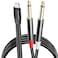 TIEDXIOY 1/4 TS 6.35mm Audio Cable for iPhone, 4FT Dual 6.35mm Mono Stereo Y-Cable Splitter Compatible with iPad, iPhone for Amplifier, Mixer, Home Theater, Speaker, Mixing Console, ec