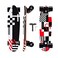 seething 22" Complete Mini Cruiser Skateboard with Pro Trucks,7 Layer Canadian Maple Double Kick Concave Standard, Ideal for All Experience Levels with Multifunction Skate T-Tool(Touching)