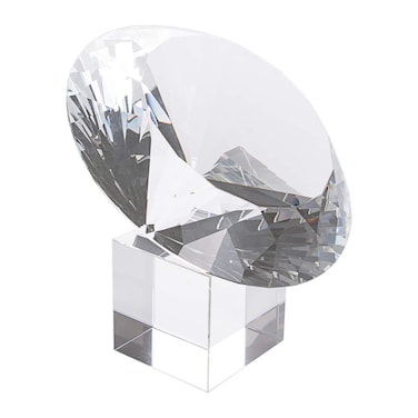 LONGWIN Huge 150mm (5.9 in.) Crystal Polyhedron Diamond Paperweight Wedding Home Decoration Christmas Centerpieces(Clear)