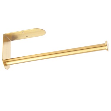 Gold Paper Towel Holder, OBODING, Self Adhesive or Drilling, Under Cabinet Paper Towel Holder Wall Mount, 304 Stainless Steel Kitchen Towel Holders for Kitchen, Cabinet, Bathroom (1 Pack, Gold)