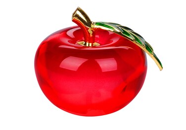 I-MART Crystal Apple Decor Paperweight (Red)