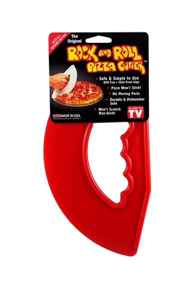 Smartwares Rock'n Roll Pizza Cutter, Plastic, Non-Stick, Rocking, 9 inch, Made in USA, Red
