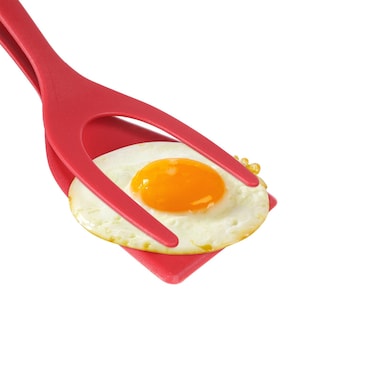 Hemoton 2 in 1 Grip and Flip Spatula Tongs,Non-Stick Egg Flipper,Grip and Flip Tongs,Spatula Turner Egg Spatula Flipper Toaster Tong Kitchen Cooking Tong for Steak Omelette Pancake Egg Frying BBQ