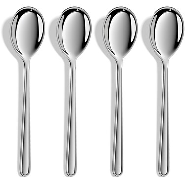 Korean Spoons,Forged 18/10 Stainless Steel Korean Soup Spoons with Long Handles,8.4 Inch,Set of 4.Dishwasher Safe