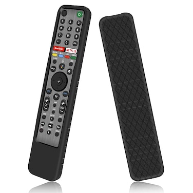 Protective Case for Sony RMF-TX600U RMF-TX500U RMF-TX500E RMF-TX621U RMF-TX600E Smart TV Remote Silicone Battery Back Cover Holder Shockproof Anti-Slip Covers for Sony Voice Remote Control (Black)