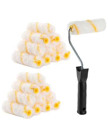 Bates- Paint Rollers, 4 inch Paint Roller with 20 Covers, Small Paint Roller, Paint Roller Covers, Mini Paint Roller, Paint Roller 4 Inch, Mini Rollers for Painting, Paint Rollers 4 Inch