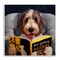 Stupell Industries Bird Watching Doodle Funny Pet Dog Portrait Painting Wall Plaque, 12 x 12, Design by Artist Lucia Heffernan