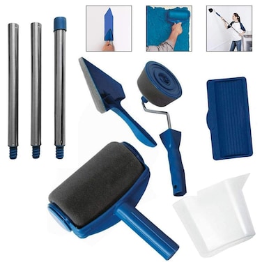 Paint Roller Brush Kit Interior Wall Painting Brush Tools with Sticks Paint Rollers Handle Tool Paint Edger Set Transform Your Room in Just Minutes