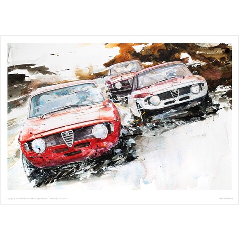MINSEOK Watercolor Car Posters Room Decor Premium A3 Art Old Car Print Pictures Perfect Car Wall Art Gift Dynamic Red Vintage Old Cars