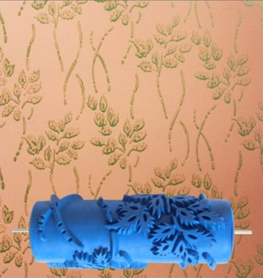 BUUEERR 5" Pattern Paint Roller Brush Sleeve Texture Stencil Wall Decor DIY Tools Decorative Texture Roller (5C96389)