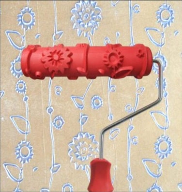 Greek Art 7" DIY Patterned Paint Roller Decorative Rubber Roller Decorative Art Roller Texture Roller with Plastic Handle - More Than 300 Patterns (Pattern P2)