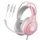 Anivia G1 Pink Gaming Headset for PS4, PS5, Xbox One, PC, Switch, Wired Over-Ear Headphone with Noise Isolation Microphone, Surround Sound Headphone with LED Light