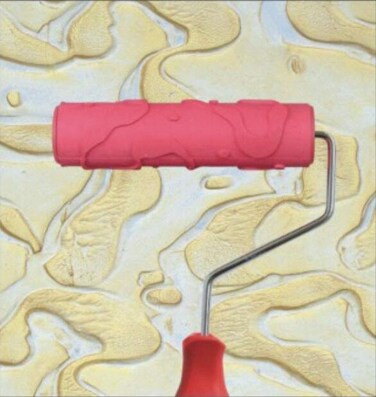 Greek Art 7" DIY Patterned Paint Roller Decorative Rubber Roller Decorative Art Roller Texture Roller with Plastic Handle (Pattern D7)