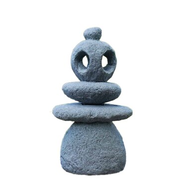 Japanese Pagoda Stone Lantern, Stacked Stone Sculpture Fairy Garden Accessories Outdoor Statue Meditation Zen Garden Decor