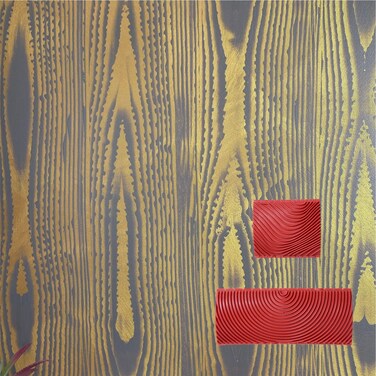 Nichiyo Wood Graining Painting Tool, Rubber Empaistic Wood Grain Tool Household Wall Art Paint 3"/6"(MS3)