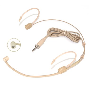 XGWTH Headset Microphone Double Over Ear Earset Headworn Mic Condenser Cardioid Compatible with Sennheiser Wireless System Bodypack Transmitter Mini 3.5mm Female Screw Plug