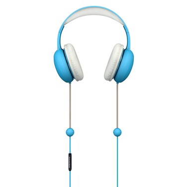 DefenderShield EMF-Free Over-Ear Kids Headphones - Universal Air Tube Wired Crystal Clear Stereo Headset with Microphone &amp; Volume Control - Works with iPhone, Galaxy, iPad &amp; Other Audio Devices