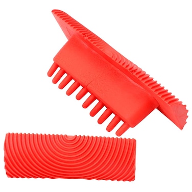 2Pcs Wood Grain Tool Wood Grain Effect Drawing DIY Pattern Painting Brush Rubber Paint Roller Wall Floor Decoration Supplies