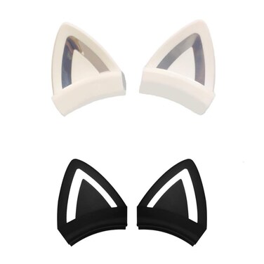 CCeCCe 2 Pair Gaming Headset Cat Ears Attachment Universal Silicone Kitten Ear Decoration for Razer Kraken HyperX Cloud Logitech Astro Headphone Over-Ear Wireless Headset Headband