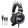 GamesterGear Falcon Over The Ear Stereo Pc Gaming Headset 3.5mm Surround Sound Audio with Omnidirectional Microphone - Led Lights - Volume Control