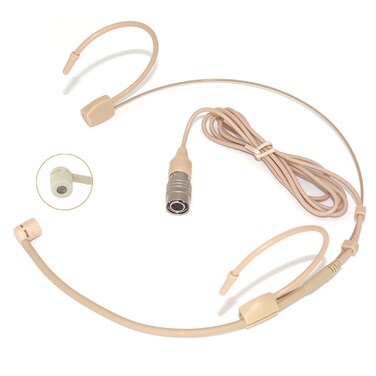 XGWTH Headset Microphone Double Over Ear Earset Headworn Mic Condenser Cardioid Compatible with Audio-Technica Wireless System Bodypack Transmitter Hirose 4 Pin Plug