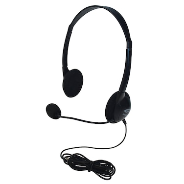 Califone 3065AVT Lightweight Personal Multimedia Stereo Headset with To Go Plug, Black, Fully Adjustable Headband Fits All Students, Recessed Wiring Resists Prying Fingers