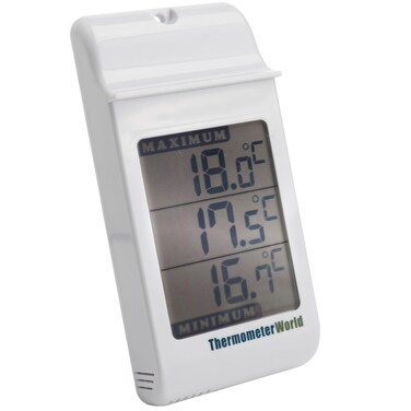 Large Digital Max Min Thermometer - Indoor Outdoor Garden Greenhouse Wall